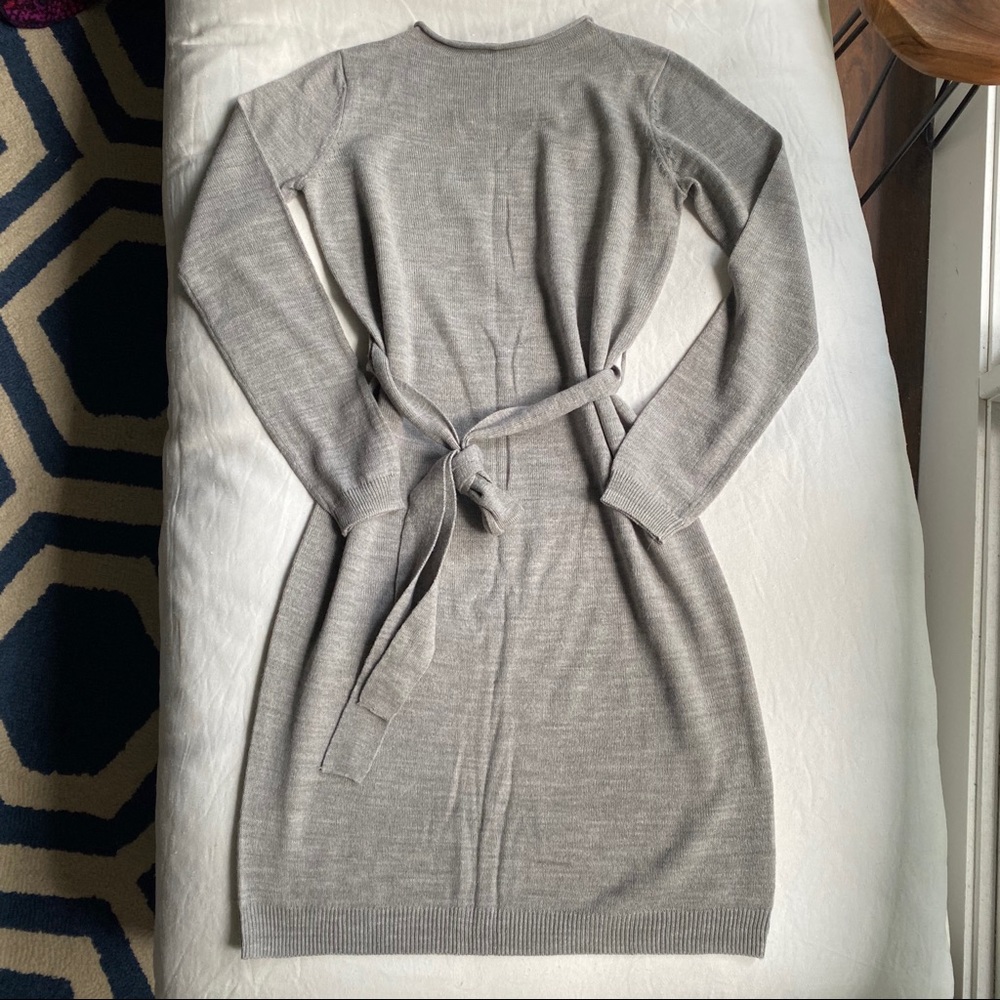 🍂 ESMARA GREY LONG SLEEVE BELTED FIT & FLARE DRESS! - Picture 5 of 9